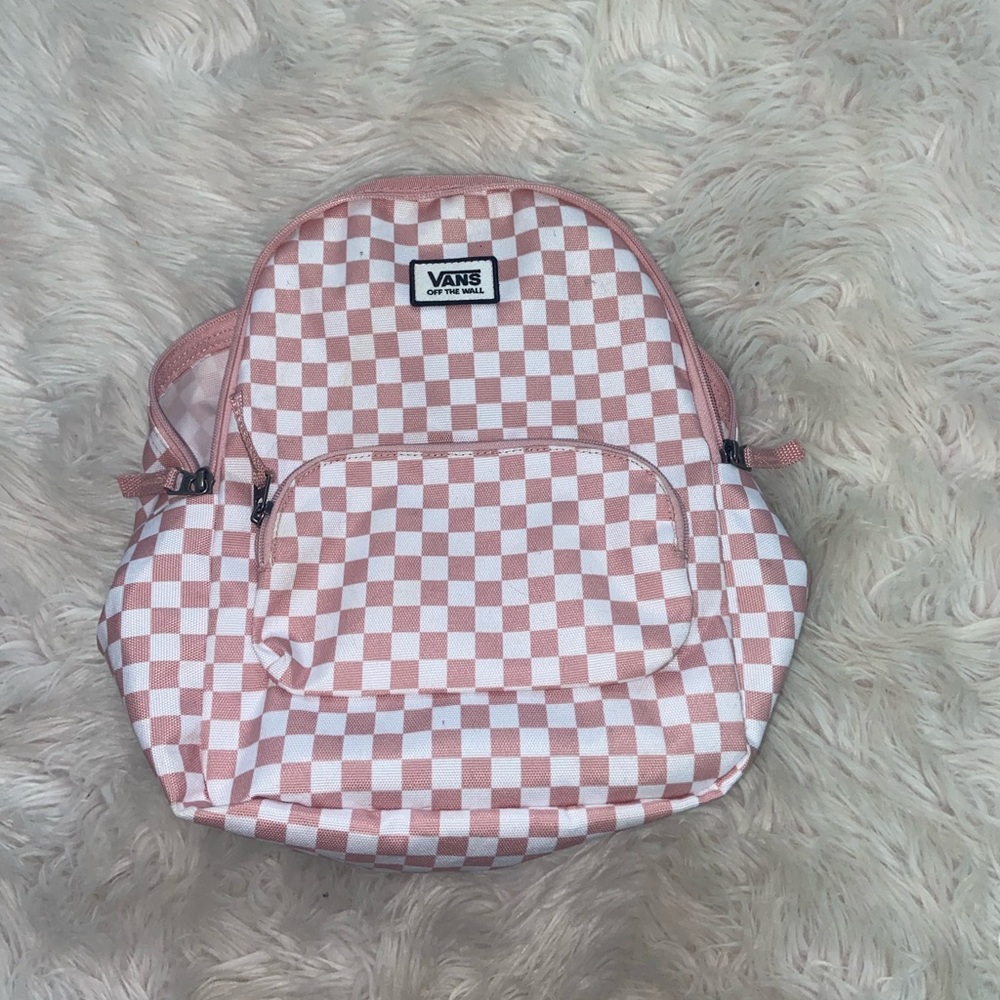 Checkered Vans Pink Backpack - Picture 1 of 7